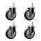 Service Caster 5 Inch Thermoplastic  Rubber Wheel Swivel 34 Inch Threaded Stem Caster Set Service Caster SCC-TS20S514-TPRB-34212-4 - alternate 1
